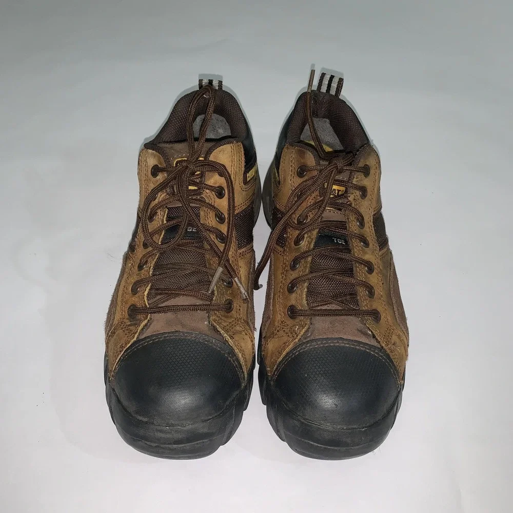Caterpillar Argon Boots Mens 8.5 Leather Safety Toe Work Slip Resistant P89957